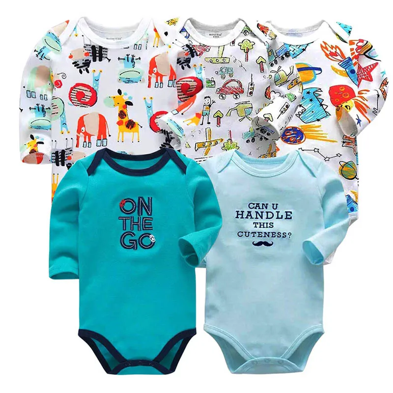 5 шт./компл. детские комбинезоны из хлопка roupas menino Одежда для новорожденных