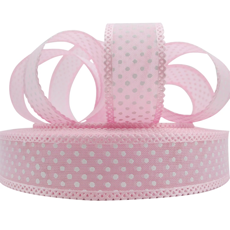 

David accessories 1"(25mm) dot organza ribbon high quality 25 yards, DIY handmade materials, wedding gift wrap,25Y47470
