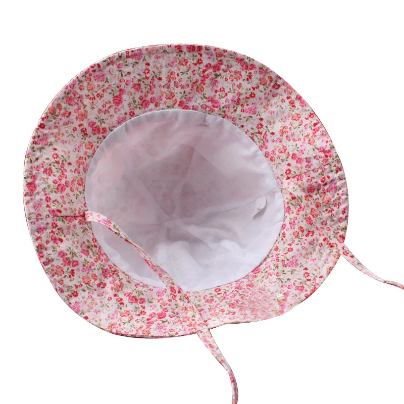 Flamingos Fashion Baby Hat For Girls Cotton Flora Bucket Hat Princess Baby Girls Cap Wide Brim Summer Sun Cap Baby Girl Clothing (1)