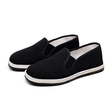 Тканевая обувь для отдыха; мужские тканевые тонкие износостойкие черные тканевые туфли ручной работы с тысячей слоев подошвы; NNG-02