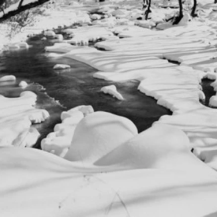 Brook covered with snow Poster Print (18 x 24)