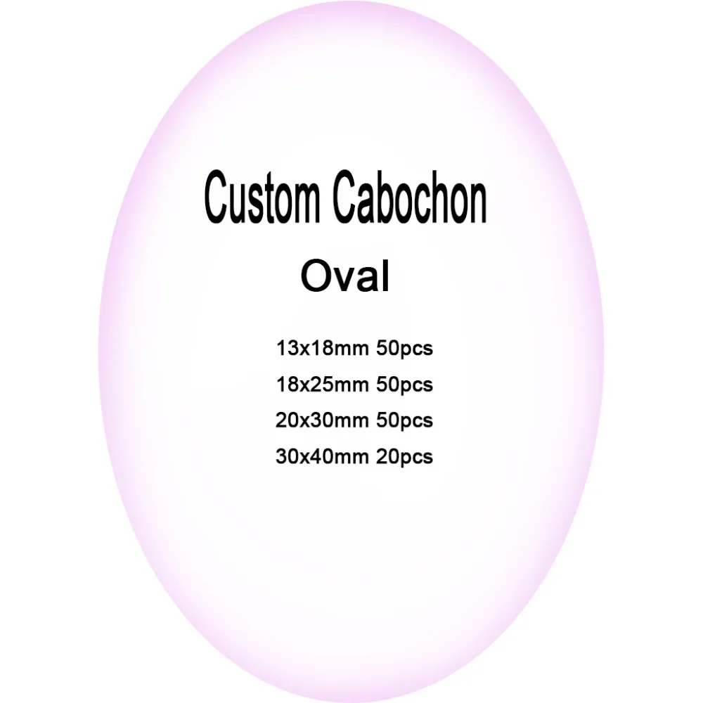 

reidgaller Oval shape Custom Cabochon 13x18mm 18x25mm 20x30mm 30x40mm flat back handmade jewelry findings