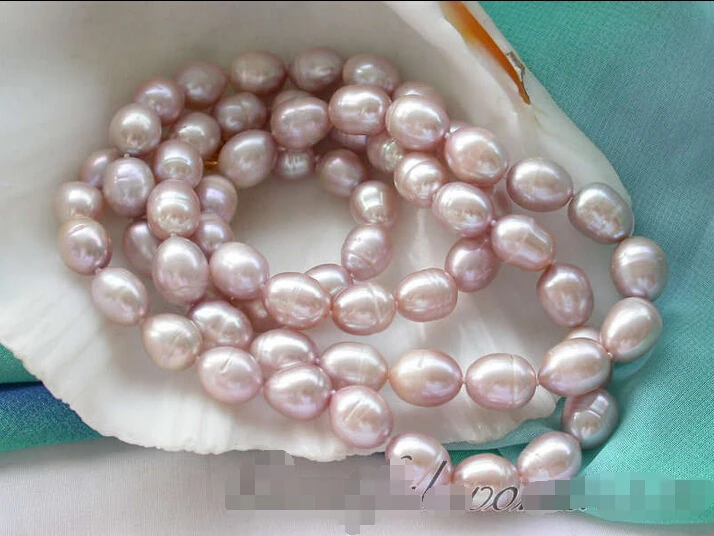 

* z4333 Real 32" 12mm lavender rice freshwater cultured pearl necklace NEW