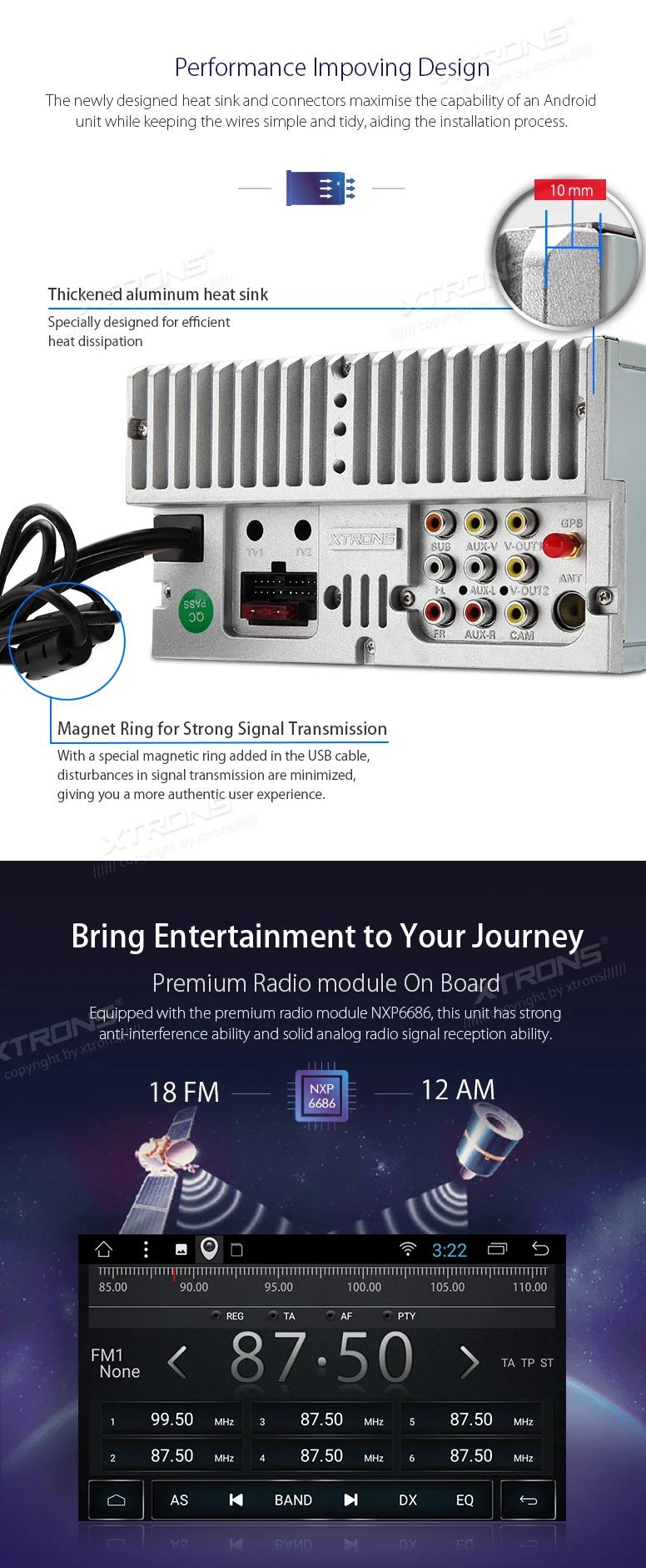 Top XTRONS 7 inch Android 7.1 Radio In Dash Universal Car Stereo Autoradio Player OBD DAB+Tuner GPS Navigate Steering Wheel No DVD 3