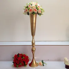 88cm / 34.6″ Wedding Road Lead Flower Shelf Gold Table Stand for Wedding Centerpiece Decoration flower vase road lead column