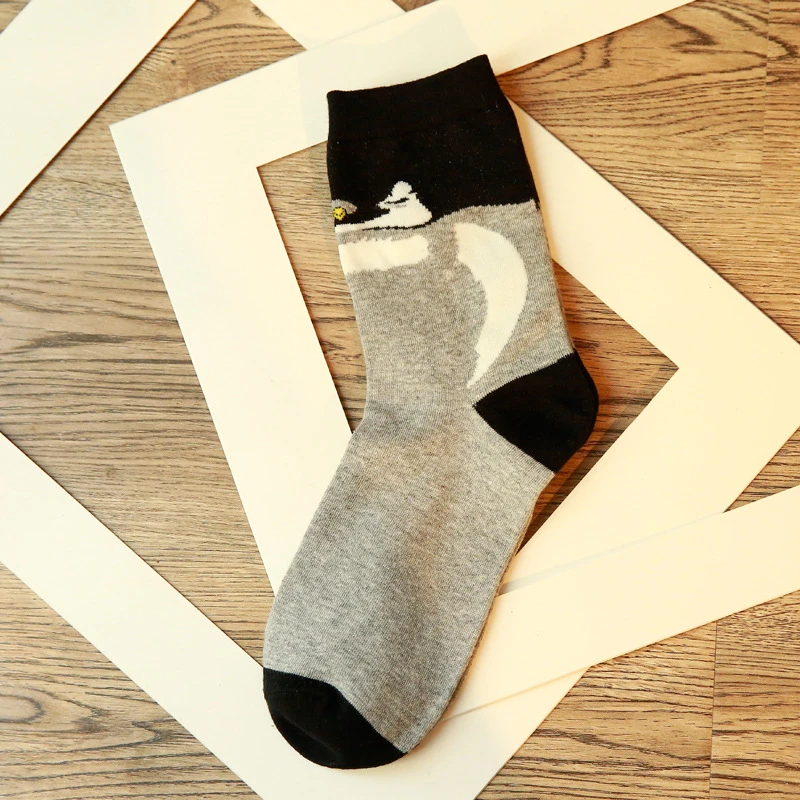 Unisex Funny Cartoon Animal Socks Girls Warm soft Cotton Sokken Korean Cute sox Animal Paradise Happy Cat Hamster Dog 2PC=1Pair