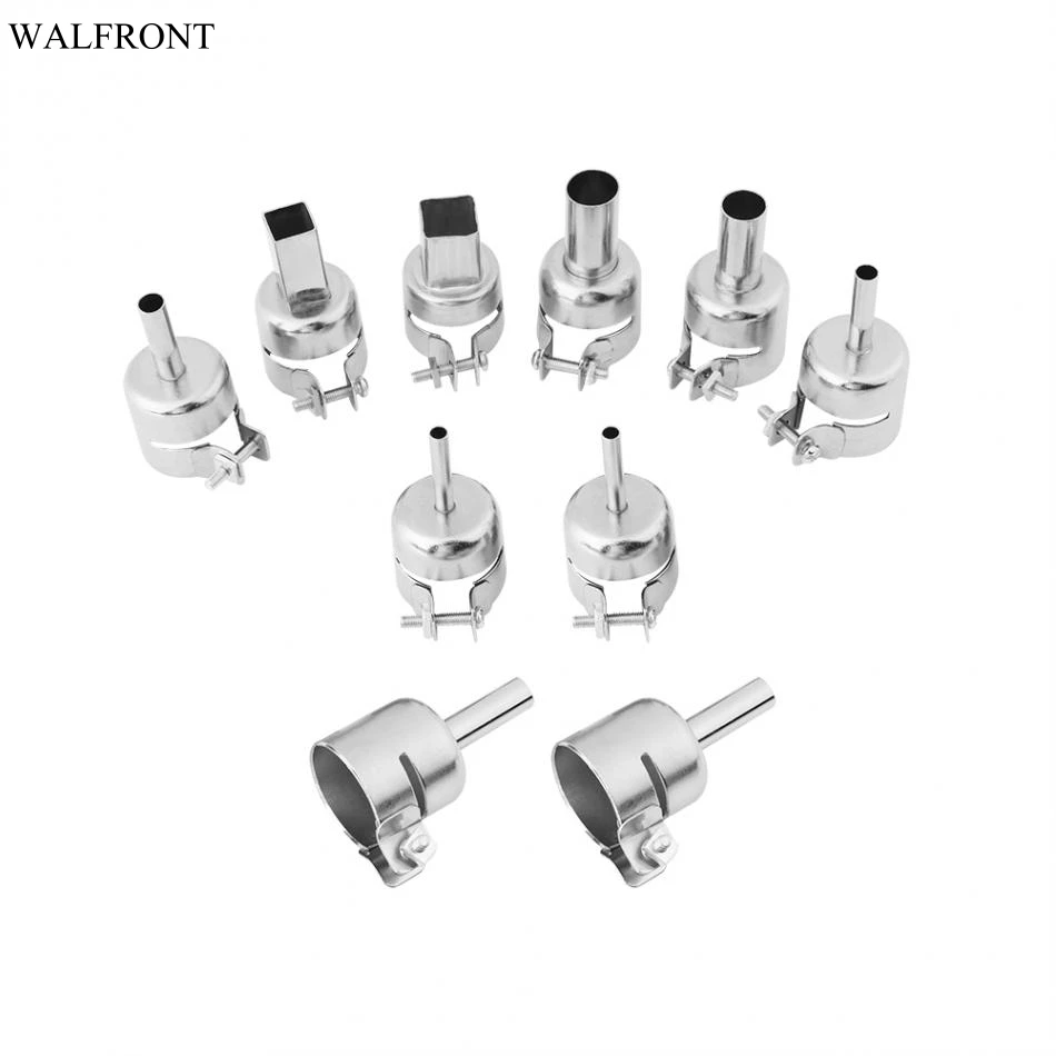10 Pcs/set Heat Gun Nozzles Kits For Hot Air Soldering Station Heat Gun Stainless Steel