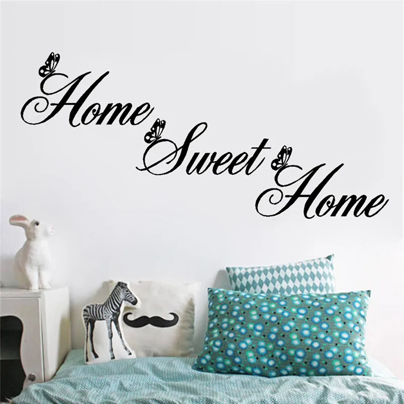 Nouvelle Maison Douce Citations Maison Decor Stickers Muraux Bricolage Amovible Art Vinyle Papillon Sticker Mural Decoration De La Maison Approvisionnement En Vente Aliexpress