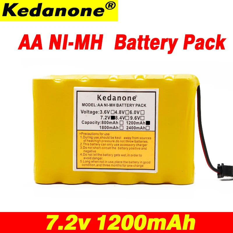 AA Аккумуляторная батарея 7,2 v 1200mAh Ni-MH AA Аккумулятор для дистанционного управления игрушки Электрический RC автомобиль беспроводной телефон SM разъем