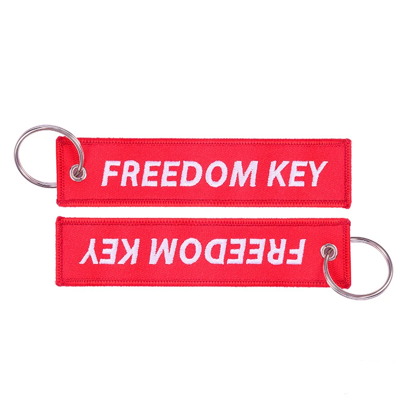 Doreen Box Freedom Key Красный Белый хип-хоп Рок бирки для связки ключей брелок для ключей прямоугольная полиэфирная двойная вышивка sid 1 шт