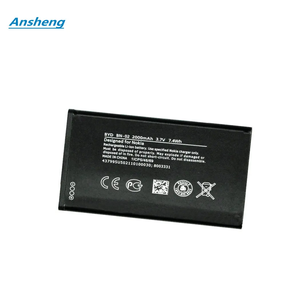 

High Quality 2000mAh BYD BN-02 Battery For Nokia XL / XL 4G RM-1030 RM-1042 RM-1061 Smartphone