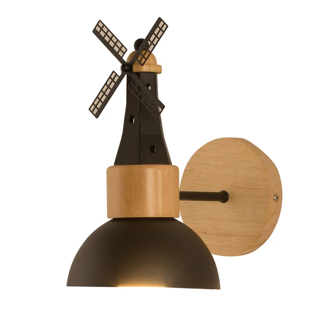 Uma lâmpada com um moinho de vento dentro