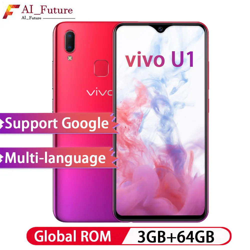 Оригинальный полноэкранный смартфон VIVO U1 с глобальной ПЗУ 6 2 дюйма 3 ГБ ОЗУ 64 Гб