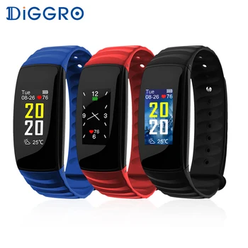 

Diggro Bluetooth4.4 Smart Bracelet TFT Color Screen Heart Rate Monitor Waterproof Fitness Tracker Wristband for Android IOS