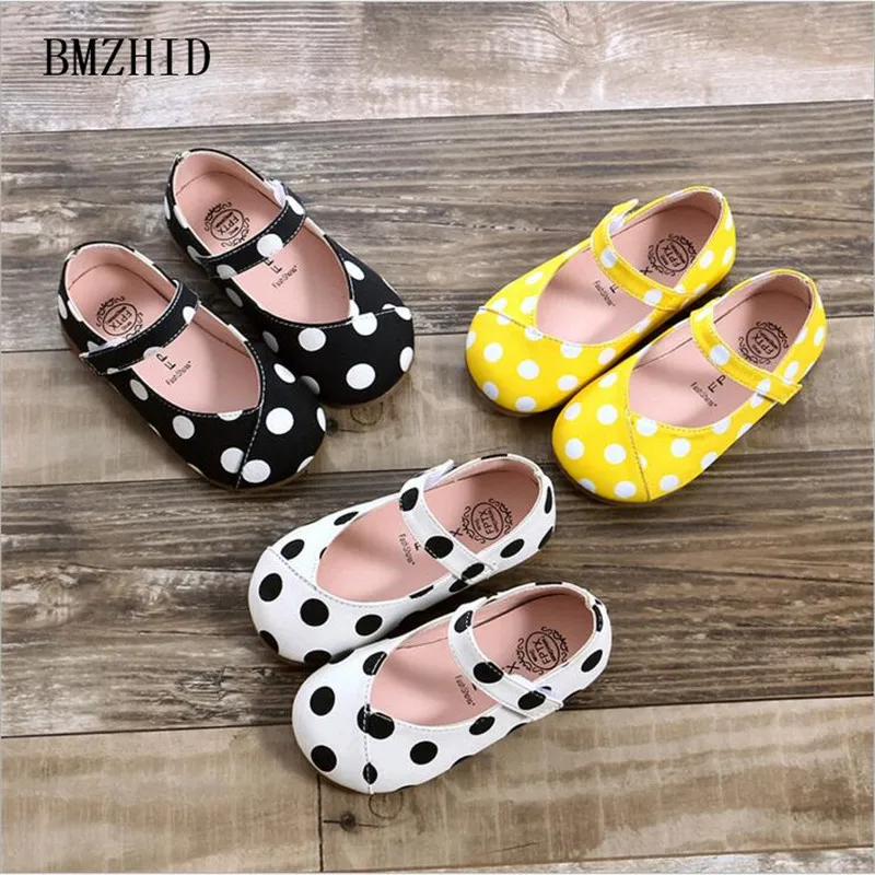 1 10 year girl toddler leather flats 2018 Fall Cute children soft