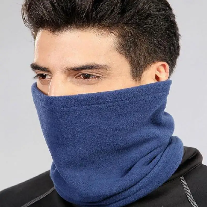 

Fashion Multifunctional Warm Scarf Women Men Polar Fleece Winter Outdoor Riding Windbreak Collar Solid Neck Set Hat