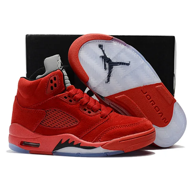 red basketball shoes for kids