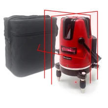 5 красных линий лазерный уровень самонивелирующийся Горизонт Вертикальная поперечная линия 360 градусов вращающийся 6 точек 532nm открытый штатив авто