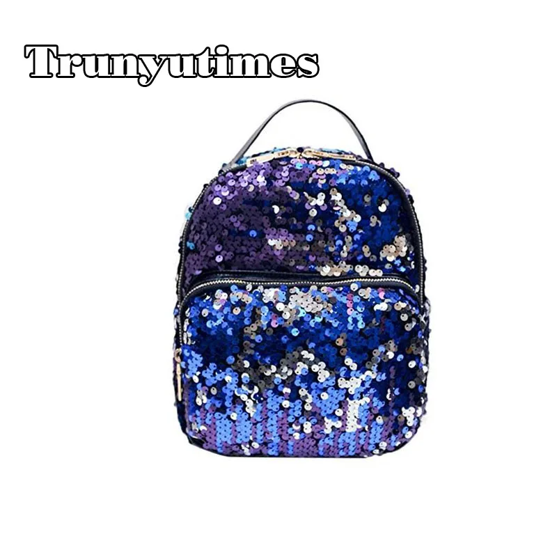 Trunyutimes Women Backpack Cute Pink Princess Bling Sequin Backpack For