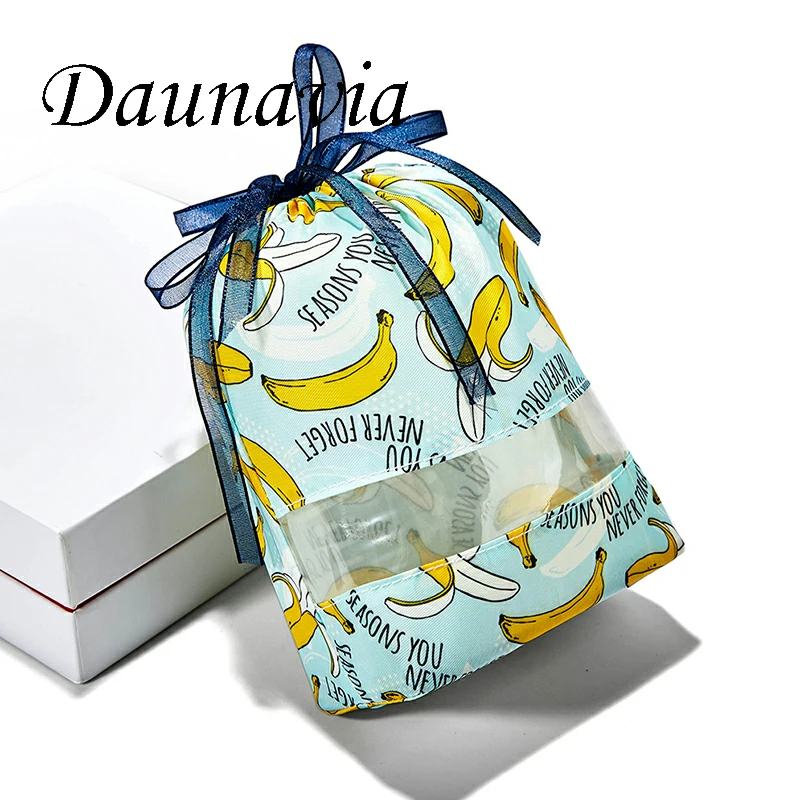

DAUNAVIA New Cosmetic Bag Waterproof Summer Style Multicolor Transparent Personality Design Casual Pockets Mini Drawstring Packs