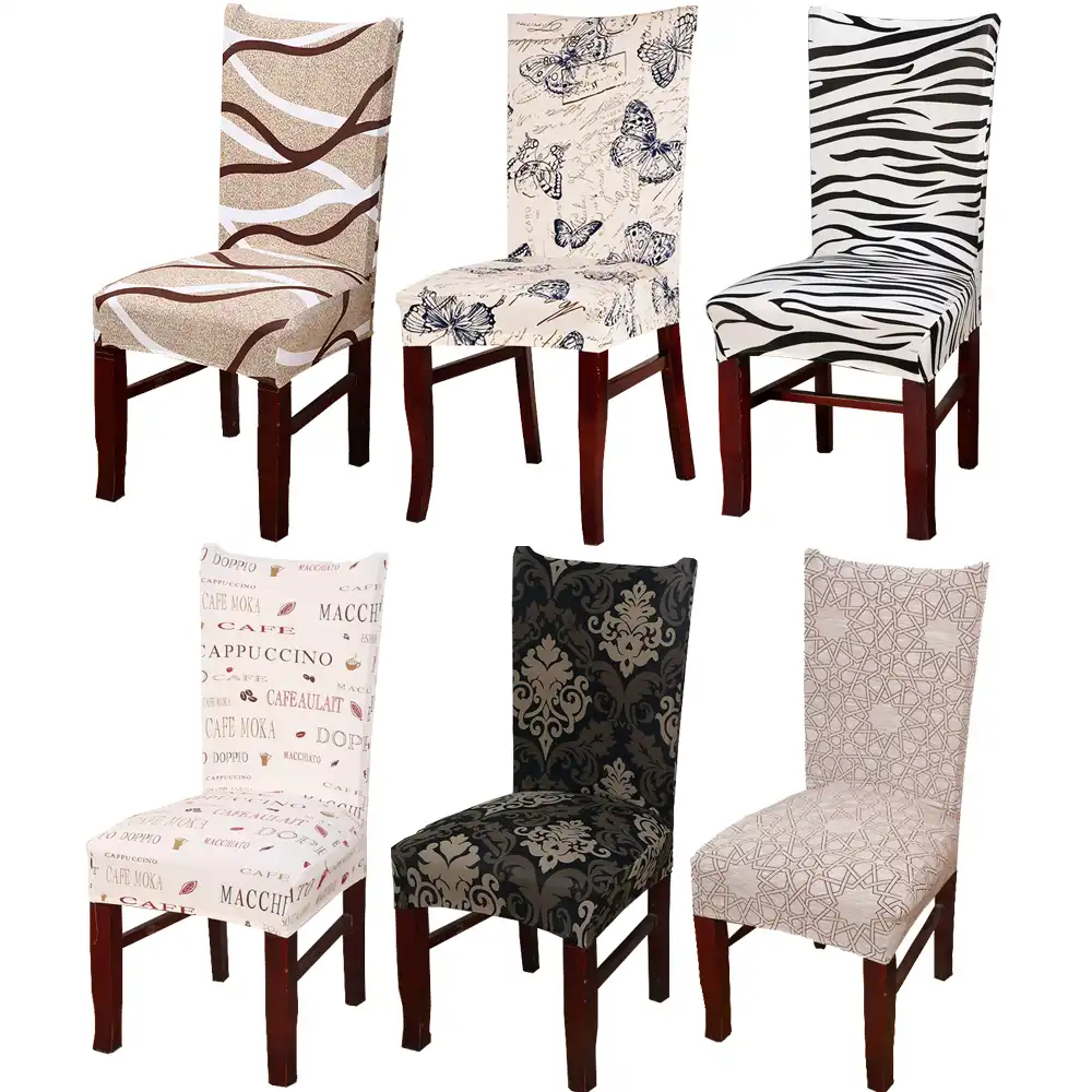 Universal Elastic Dining Chair Covers Removable Plain High Back Seat Slipcovers Slipcovers Furniture