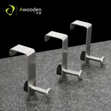 Awooden Single over the Cabinet Door Hook Stainless Steel S Hook Modern Movable for Bath Shower Towel Kitchen Towel-2 or 4 packs