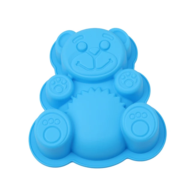17*15,5*3 см Медведь Форма 3D силиконовая форма для торта мультфильм жаропрочные Инструменты для выпечки чайник Форма для выпечки торта DlY шоколадная форма - Цвет: Navy Blue