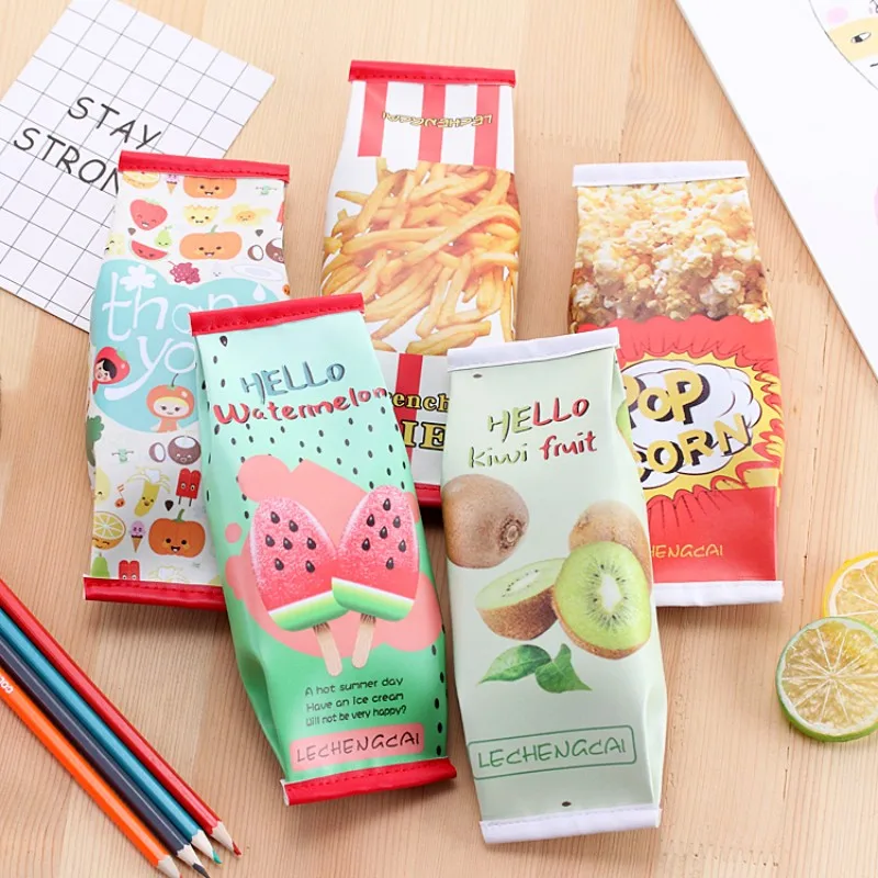 Watermelon pencil cases for girls Cute PU Leather kiwi pencil bag fruit stationery pouch office school supplies zakka estojo Watermelon pencil cases for girls Cute PU Leather kiwi pencil bag fruit stationery pouch office school supplies zakka estojo