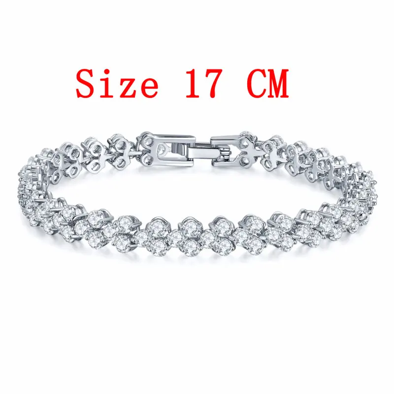 CARSINEL, кубический цирконий, романтические браслеты для невесты, серебряные ювелирные браслеты, BR0002 - Окраска металла: Silver17CM