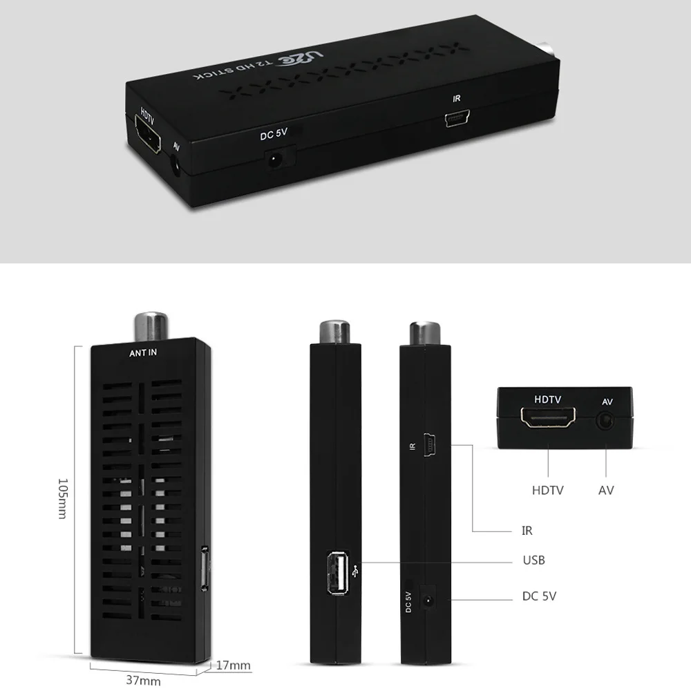 DVB-T2 u2c t2 HD 1080P tv Stick цифровой наземный ТВ приемник H.264 MPEG4 1080p USB 2,0 ТВ-тюнер