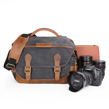 

Waterproof Batik Canvas One Shoulder SLR Camera Bag Vintage Leisure Crossbody Bags