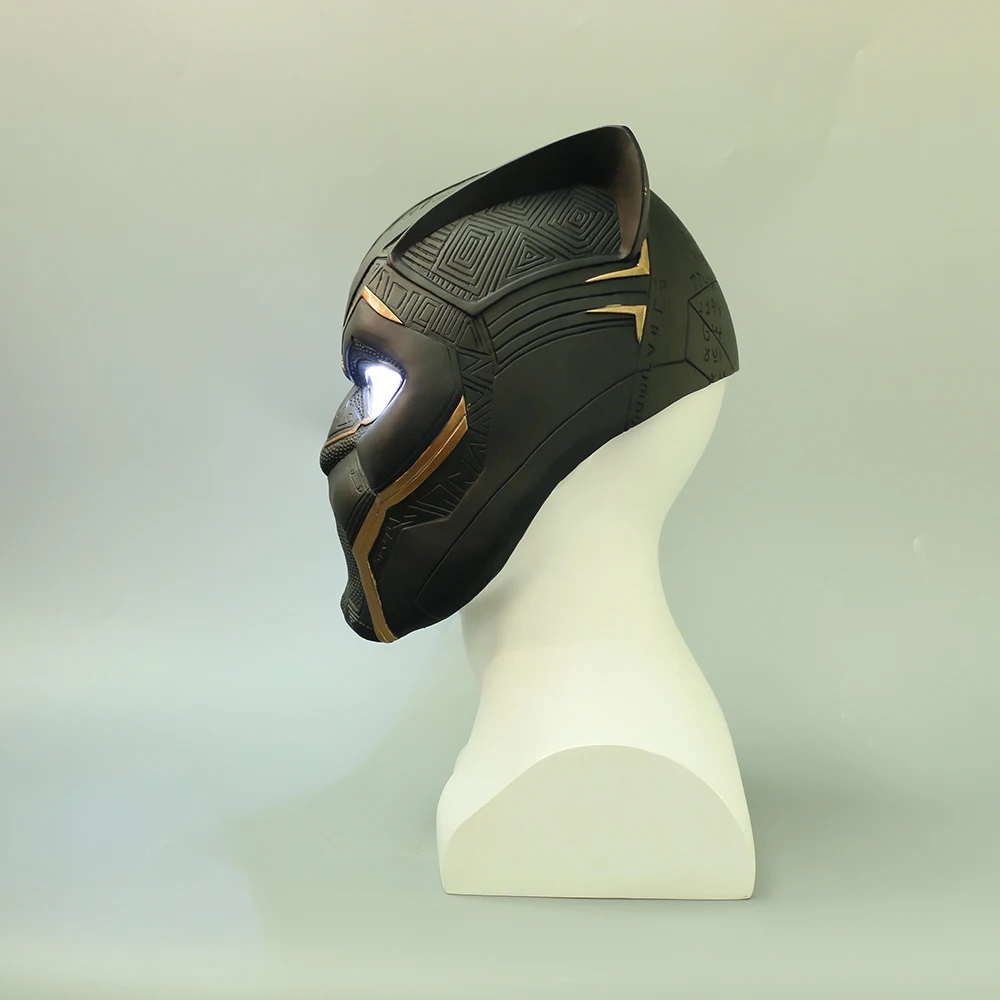 2018 New Gold Black Panther LED Helmet Avengers Superhero LED Helmet Party Props (5)
