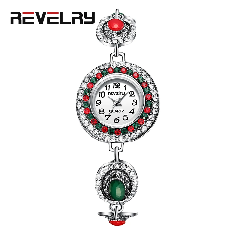 

Relojes Mujer REVELRY Women Fashion Rhinestone Quartz Watches Elegant Bracelet Ladies Crystal dress Wrist Watches Womens Clock