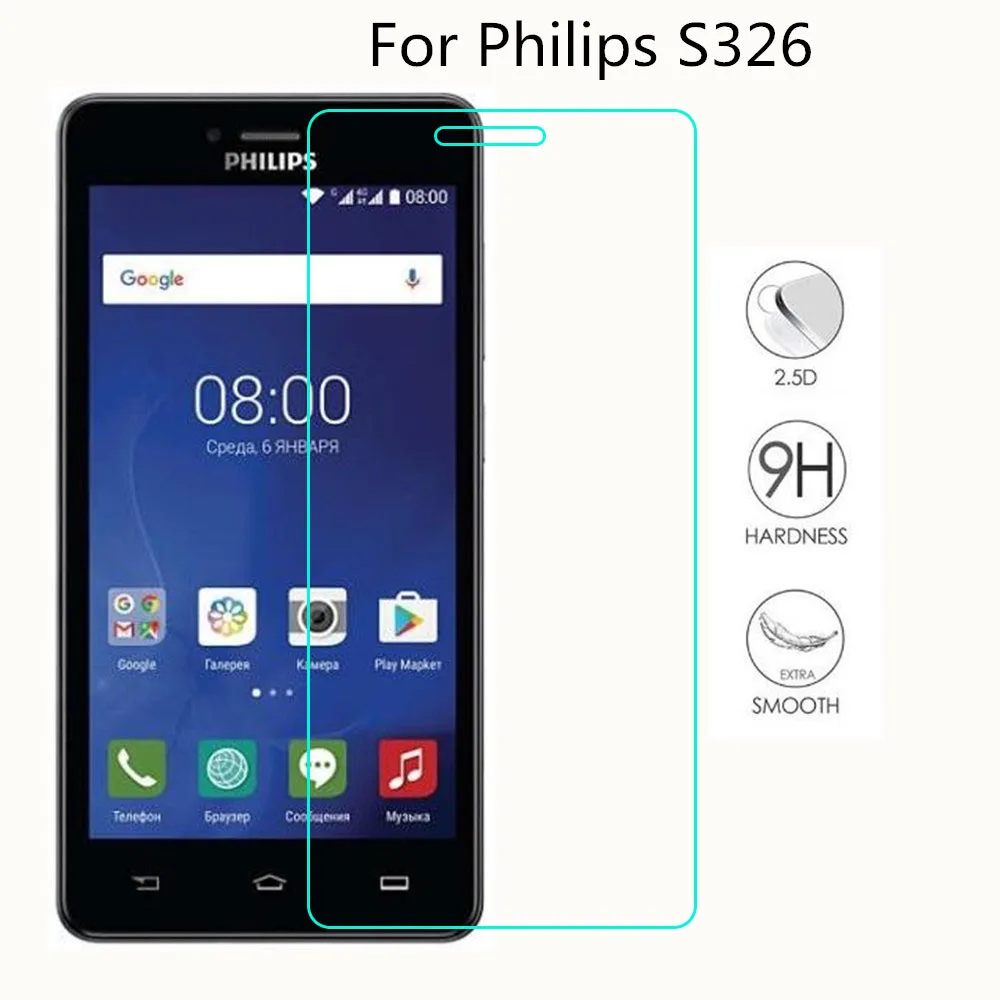 

For Philips S326 Tempered Glass High Quality Explosion proof Screen Protector Protective Lcd Film Guard For Philips S326 S 326>