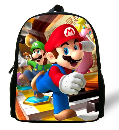 12-дюймовый Mochila Марио школьная сумка для мальчиков мультяшный рюкзак Марио книжные сумки для девочек - Цвет: Оранжевый