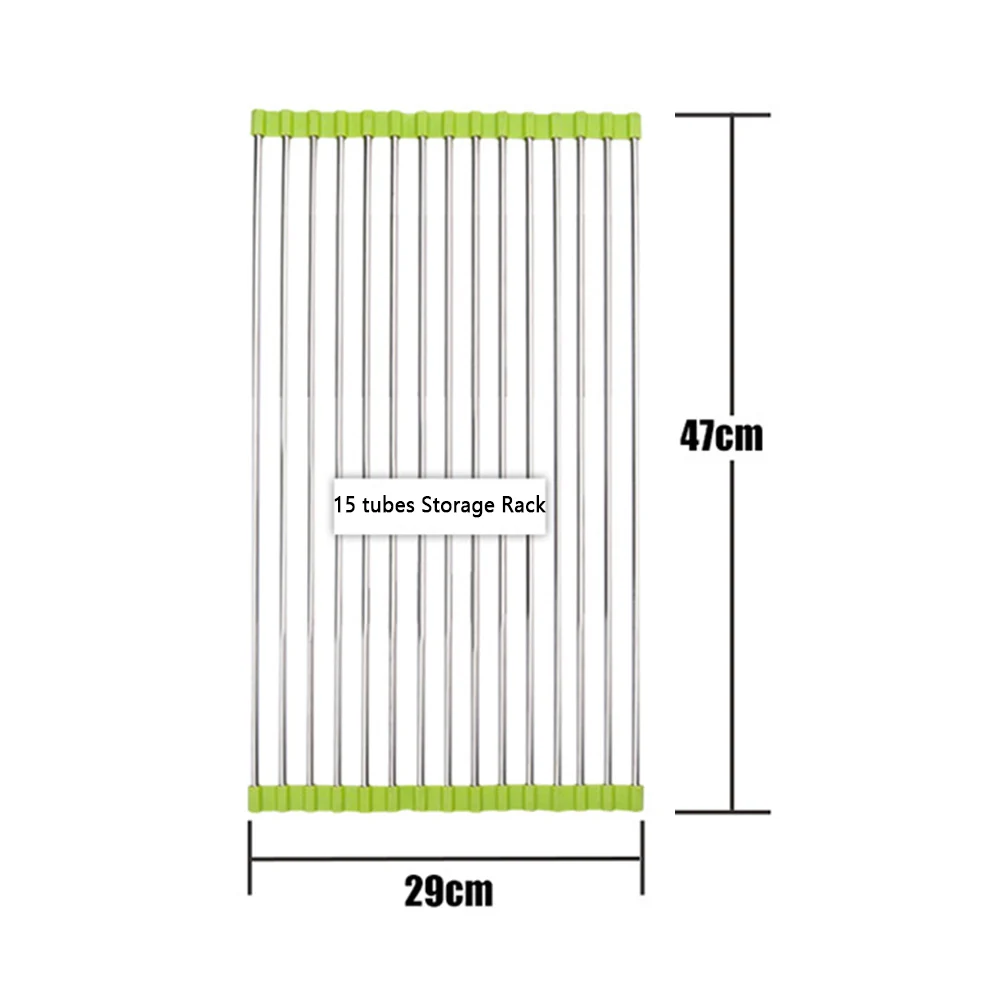 

Popular Multifunctional Sink Drain Rack Stainless Steel Folding Storage Rack Fruit And Vegetable Disc Dish Bowl Cleaning Rack