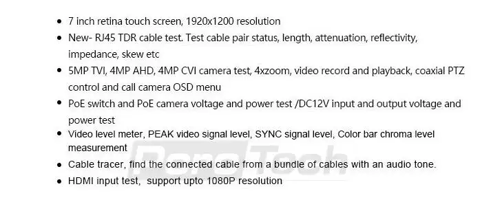 Wanglu 1080P 7 дюймов IPC-8600plus 1920*1200 разрешение аналоговый+ IP+ AHD+ CVI+ TVI+ SDI 6 в 1 Многофункциональный cctv тестер