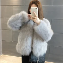 UPPIN меховая жилетка куртка женская Роскошные пальто из искусственного меха для Для женщин зимние теплые модные с длинным рукавом поддельные Silver Fox меховой Для женщин пальто большой Размеры розовый Меховая куртка