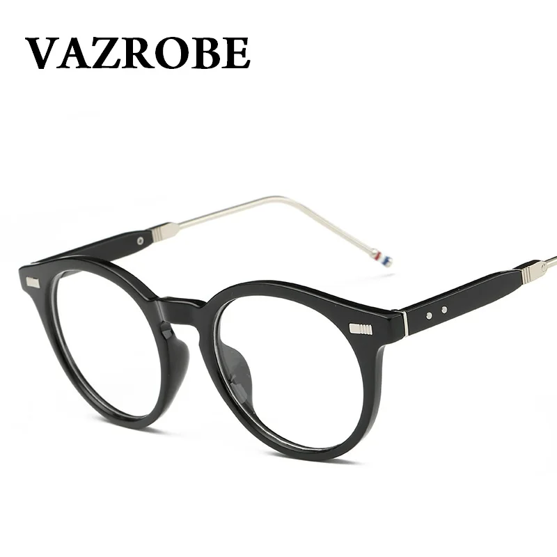 VAZROBE ретро круглые очки кадр Для мужчин Для женщин Винтаж Оправы для очков бренд best оптические линзы очки PC толстый человек