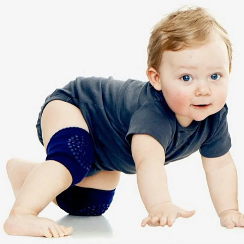 Crawling Baby Knee Cushion Cotton Sponge Pads Protector Mesh Type CA Blue