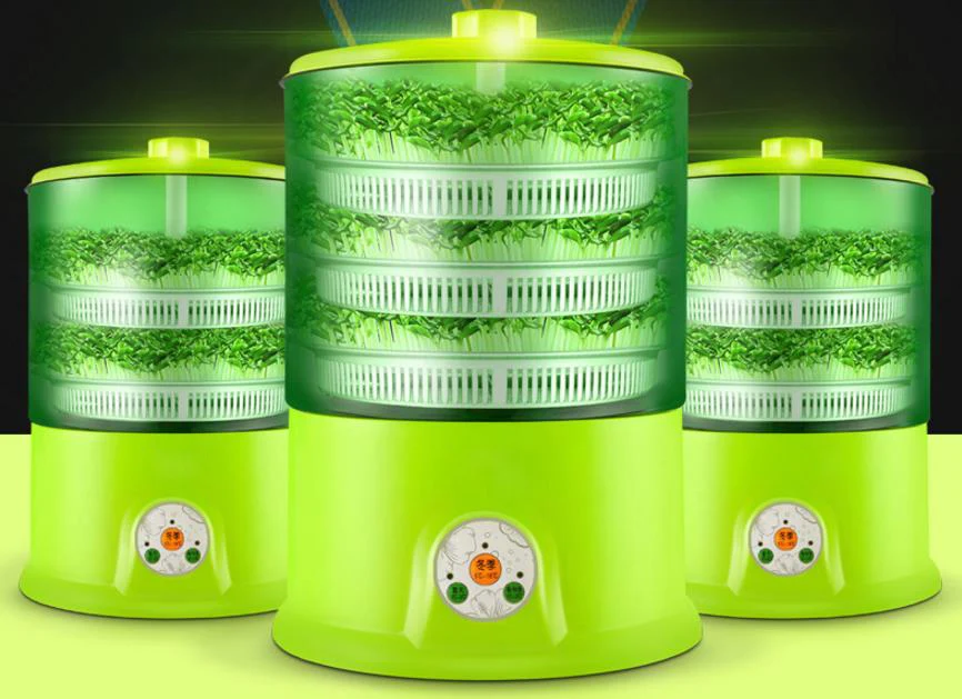 Умная машина для выращивания ростков фасоли Автоматическая Большая емкость термостат зеленые семена растущая автоматическая машина для