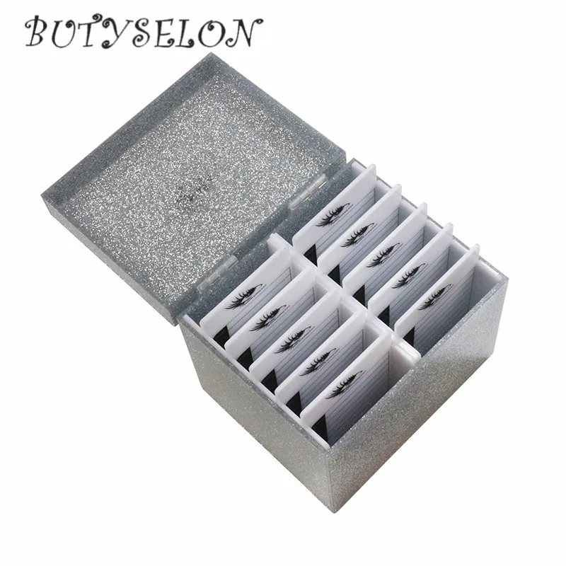 silver 10 layers Коробка для хранения ресниц 5/10 слоев акриловый поддон держатель ресницы Индивидуальный объем ресниц Дисплей Стенд для наращивания ресниц инструмент - Цвет: silver 10 layers
