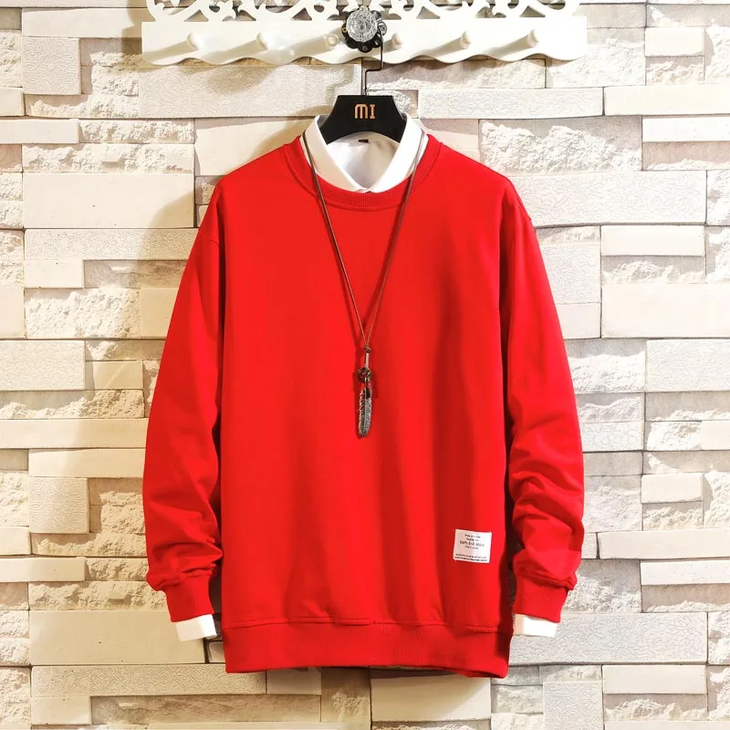 

Spring Autumn Cotton Hoodies Men Red Black Navy O-Neck Pullover Sweatshirt Men Fashion Hip Hop Streetwear Hoodie 4XL 5XL