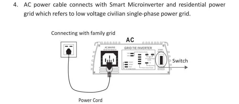 Inversor de Onda Solar na Grade Mppt Micro Senoidal Energia Tie Pura 22-60v dc To120v ou 230v ac 600w Renovação da Casa