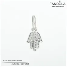 Подходит оригинальные Pandora Браслеты 925 серебро символ защита рук Шарм бисер DIY ювелирных изделий для Для женщин perles