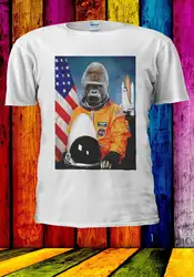 Астронавт смешная Горилла обезьяна пространство футболка жилет для мужчин унисекс Лето 536 г. модная футболка, удобная