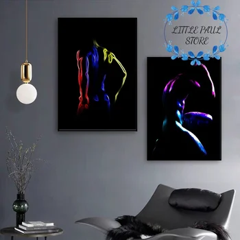 

Body art MAN back and Strong man body line Art Canvas Poster Art poster Wall Pictures for Living Room No Frame