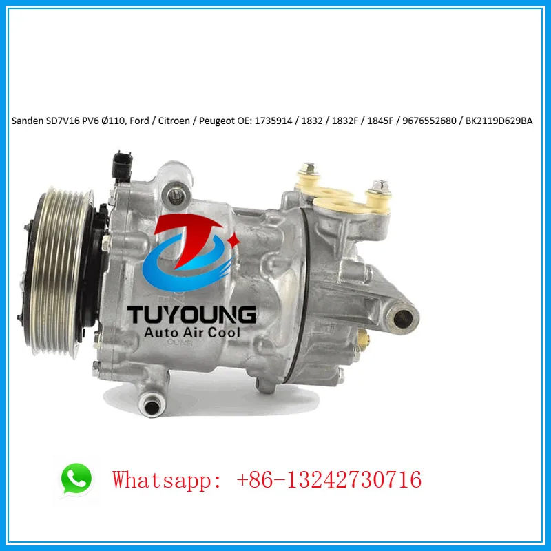  VS16 SD7V16 auto ac compressor for Ford Transit 2.2 for Citroen Peugeot 1735914 SD1832 1832f 1845f 