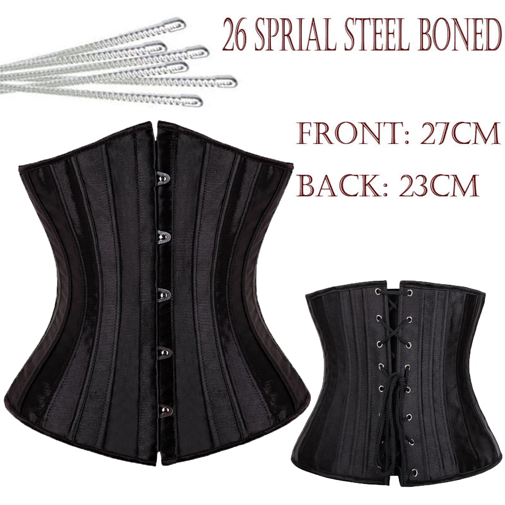 Underbust Spiral Steel Boned Waist Training Corset Plus Size