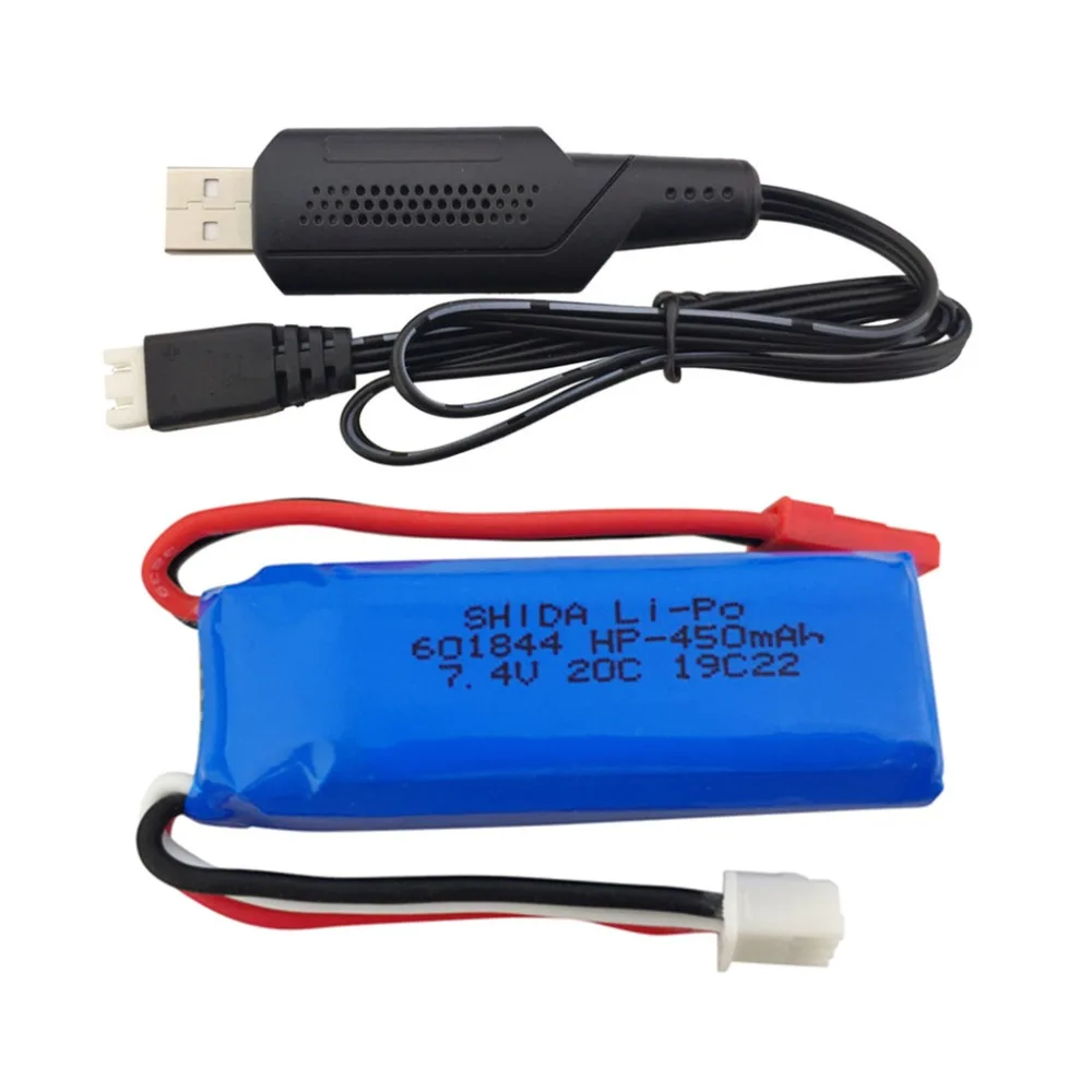 7 4 в 450 мАч литиевая батарея с USB для wltoys K969 K979 K989 K999 P929 P939 высокоскоростной пульт